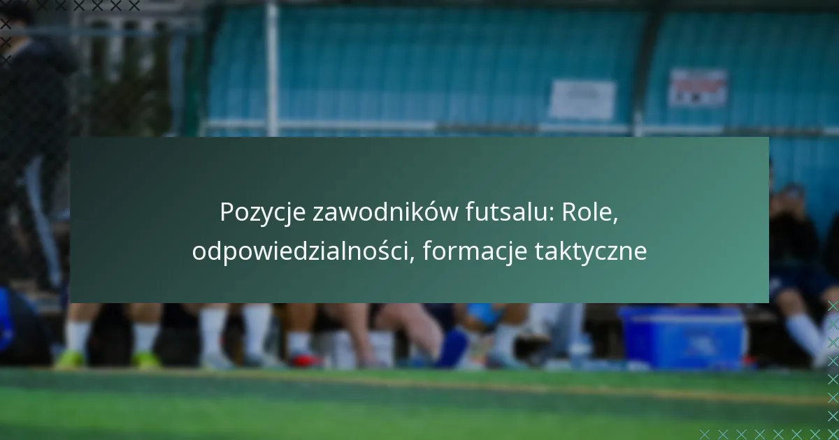 Pozycje zawodników futsalu: Role, odpowiedzialności, formacje taktyczne