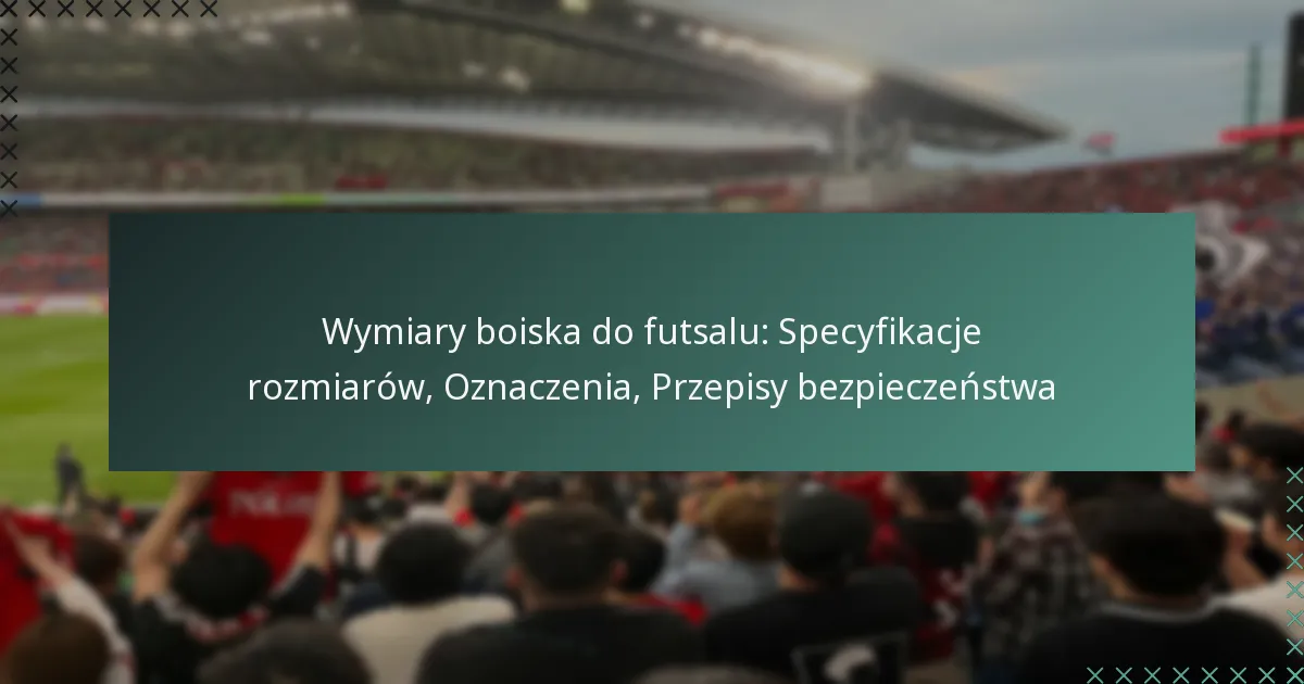 Wymiary boiska do futsalu: Specyfikacje rozmiarów, Oznaczenia, Przepisy bezpieczeństwa