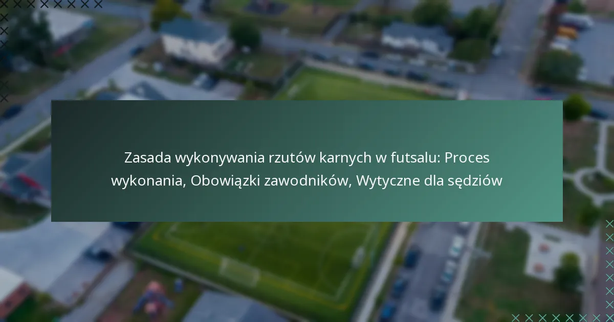 Zasada wykonywania rzutów karnych w futsalu: Proces wykonania, Obowiązki zawodników, Wytyczne dla sędziów