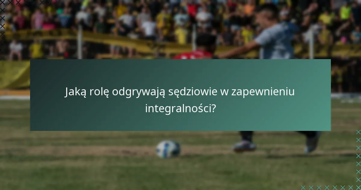 Jaką rolę odgrywają sędziowie w zapewnieniu integralności?
